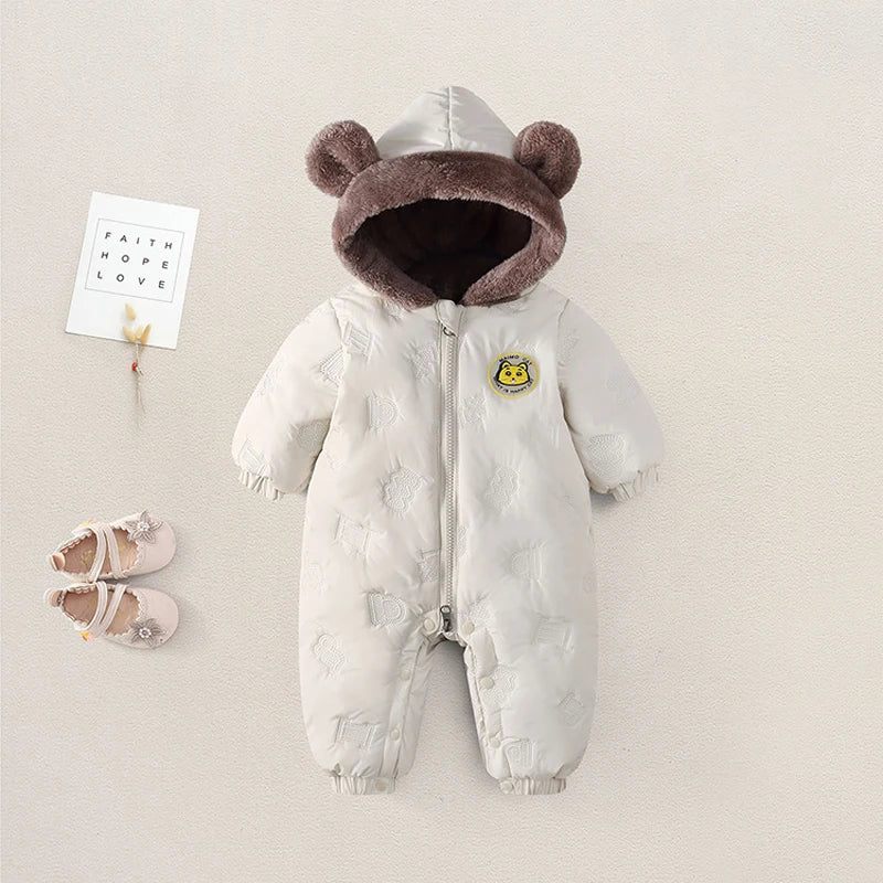 IYEAL Baby Boys Girls Warm Soft Fleece Jumpsuit Newborn Toddler Rompers Children Winter Outerwear 0-24M