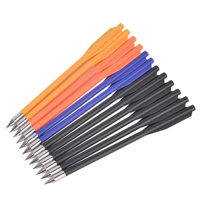 12/24Pcs 6.3In Plastic Tactic Hunting Arrows Crossbow Hunting Small Bolts Mix Color Arrow Archery Accessories