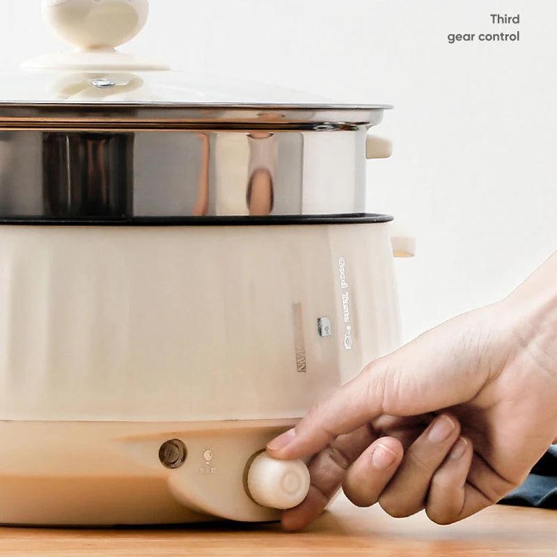 1.7L Multicooker Single/Double Layer Electric Pot 1-2 People Household Non-stick Pan Hot Pot Rice Cooker Cooking Appliances