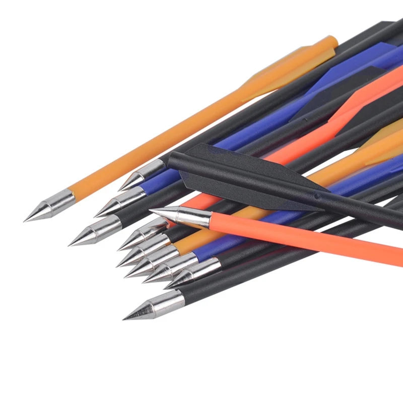 12/24Pcs 6.3In Plastic Tactic Hunting Arrows Crossbow Hunting Small Bolts Mix Color Arrow Archery Accessories