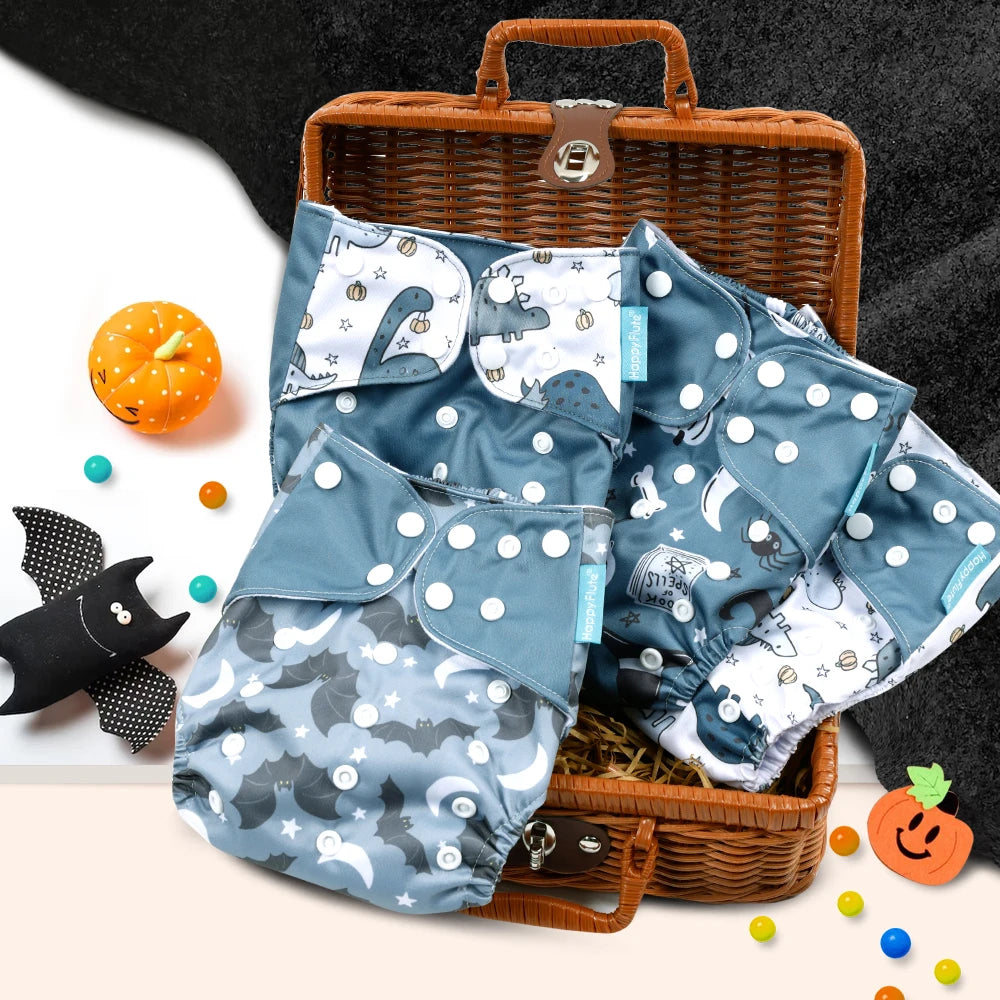 HappyFlute 4 Piece Set Hot Sale OS Pocket Diaper Adjustable&Reusable Absorbent Ecological Nappy Baby Cloth Diaper