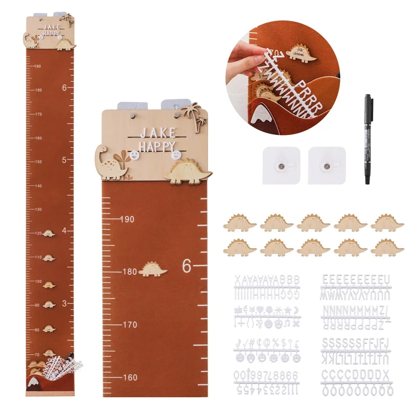 1pc Kids Cartoon Animals Height Measure Ruler Baby Decals Wall Sticker Ruler Kid Room Home Decoration Nursery Child Growth Ruler