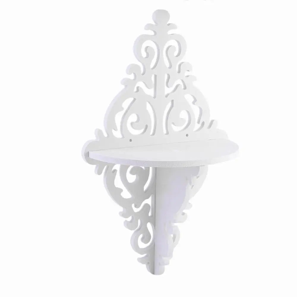 2024 New European Style Wall Shelf White Sharp Point Storage Board Wall Bedroom Wall Storage Rack Decorative Flower Rack