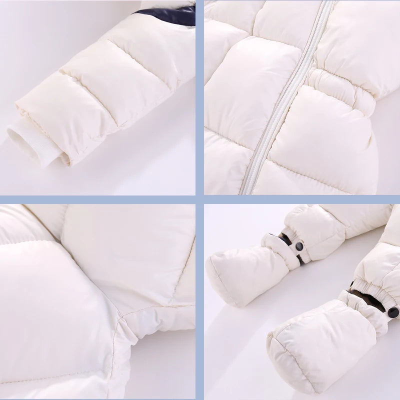 IYEAL Infant Boys Girl Snowsuit Outwear Newest Winter Children Baby Clothes Hooded Natural Fur Thicken Warm Rompers