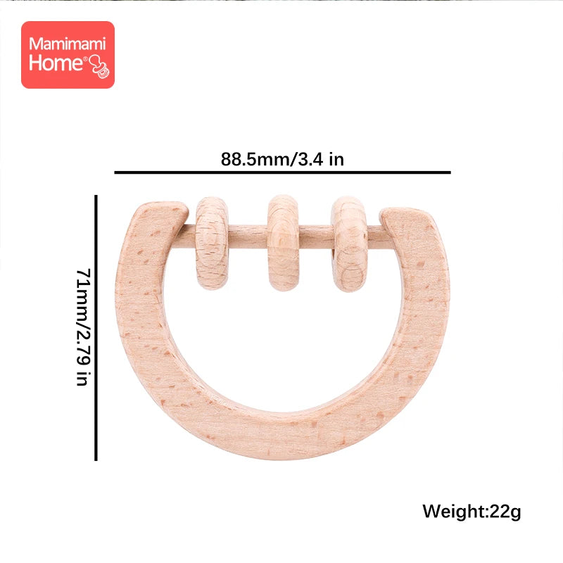 1pc Baby Wooden Teether Rattle Toys Wooden Rattles Abacus Beads Musical Rattles Ring Toys Children'S Goods Classic Sensory Toys