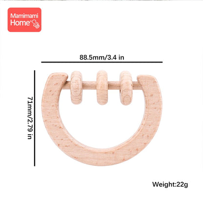 1pc Baby Wooden Teether Rattle Toys Wooden Rattles Abacus Beads Musical Rattles Ring Toys Children'S Goods Classic Sensory Toys