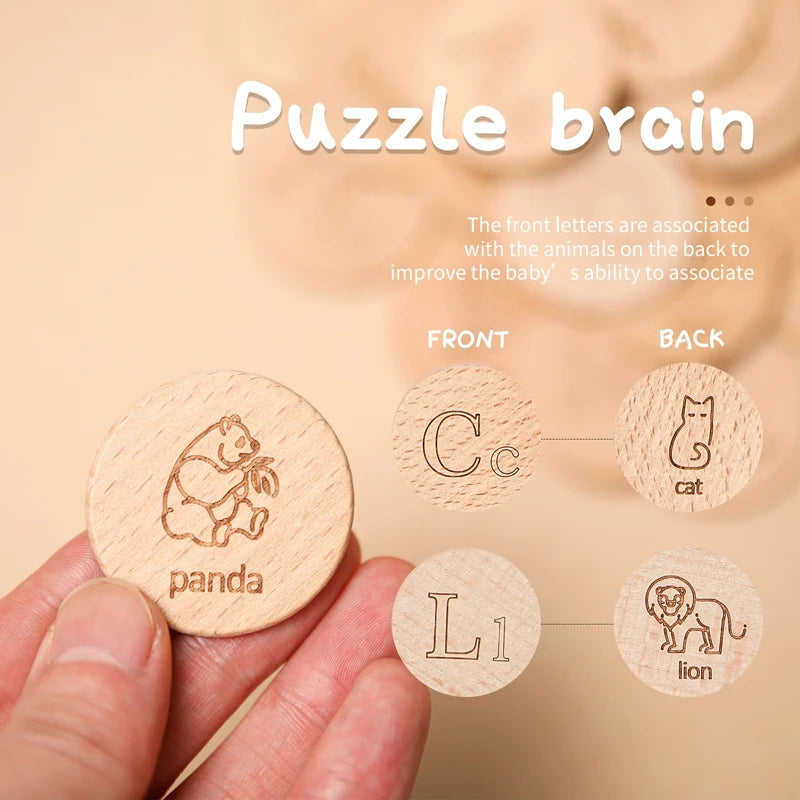 Wooden Alphabet Letters Montessori Letters Memory Alphabet Matching Game Learning Language Cognition english educational toys
