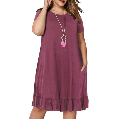 9XL Spring Plus Size Ruffle Dress