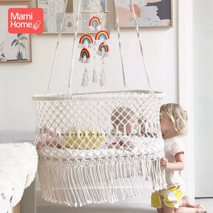 1Set Bed Bell Kids Rainbow Tassel Bed Bell Kids Room Bed Hanging Decor Newborn Educational Toy Gifts Baby Room Decoration