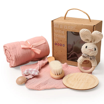 Baby Bath Toys Set Newborn Cloth Pacifier Chain Skin-friendly Care Towel Set Baby Birthday Christmas New Year Gift Toy for Kids