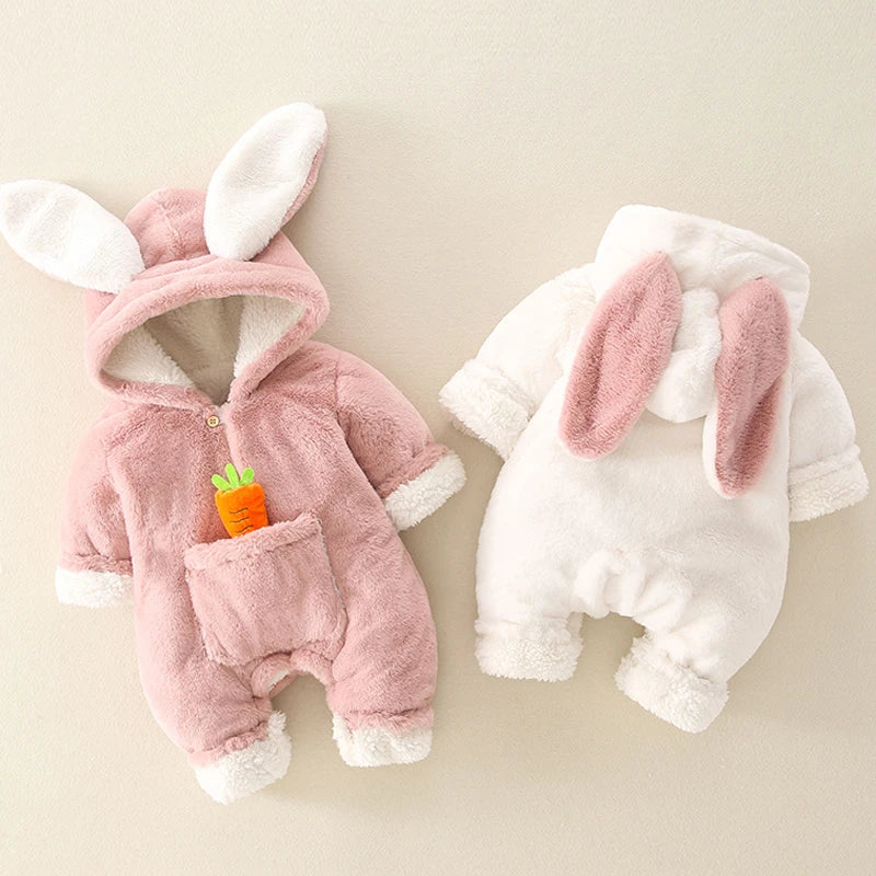 IYEAL Plus Velvet Thicker Coat Winter Clothing Overalls Newborn Baby Soft Warm Romper Jumpsuits for Girl Boy Clothes Outerwear