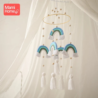 1Set Bed Bell Kids Rainbow Tassel Bed Bell Kids Room Bed Hanging Decor Newborn Educational Toy Gifts Baby Room Decoration