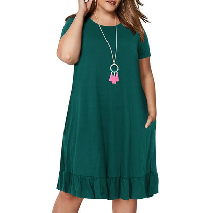 9XL Spring Plus Size Ruffle Dress