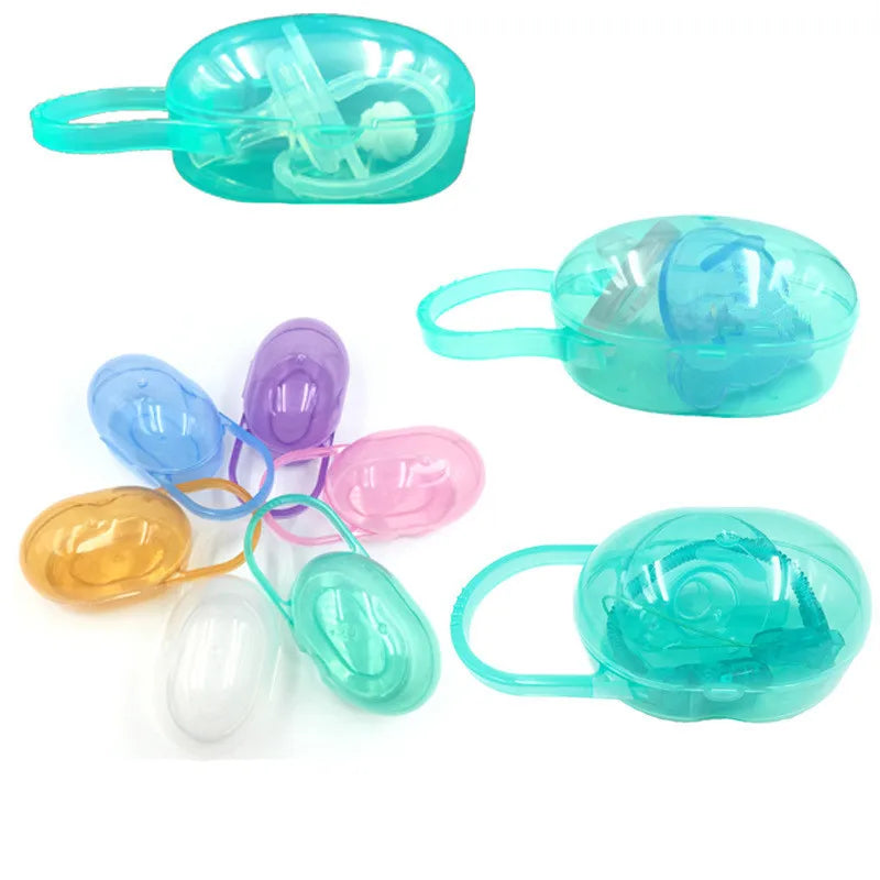 1PCS Nipple Chain Pacifier Baby Solid Box Soother Container Holder Box Travel Storage Case Safe Holder Pacifier Plastic