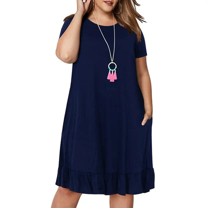 9XL Spring Plus Size Ruffle Dress