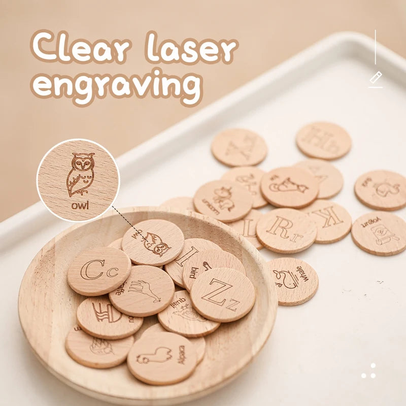Wooden Alphabet Letters Montessori Letters Memory Alphabet Matching Game Learning Language Cognition english educational toys