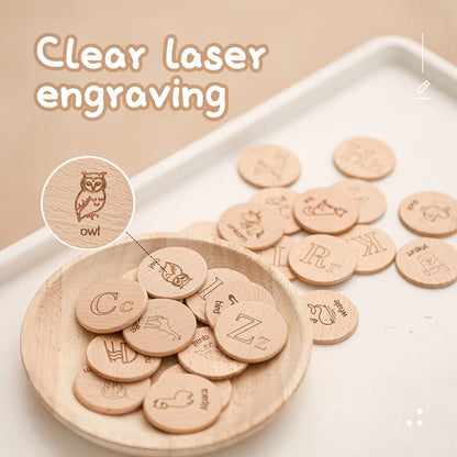 Wooden Alphabet Letters Montessori Letters Memory Alphabet Matching Game Learning Language Cognition english educational toys