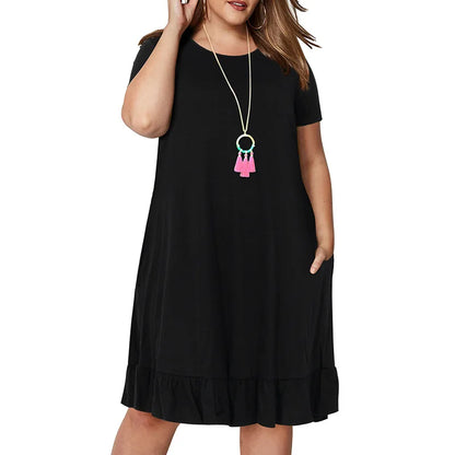 9XL Spring Plus Size Ruffle Dress