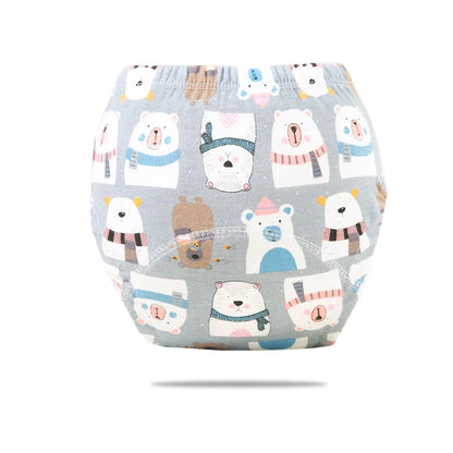 Baby Potty Toilet Training Pants Nappies Cartoon Boys Girls Underwear Cotton TPU WaterProof Panties Reusable Diapers Cover