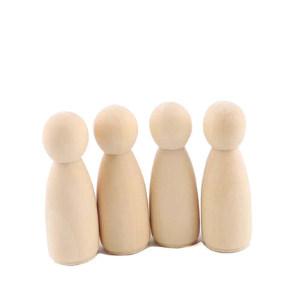 30pc Grandma Peg Dolls (2.1'') Natural Unfinished Wooden Teething Toys For Paint Or Stain-Waldorf Wooden Toys Buliding Blocks