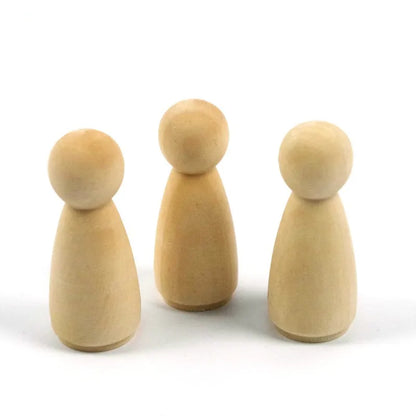 20pc Grandma Peg Dolls (2.2")-Solid Hardwood Natural Unfinished  DIY Turnings-Ready for Paint or Stain-Wooden People