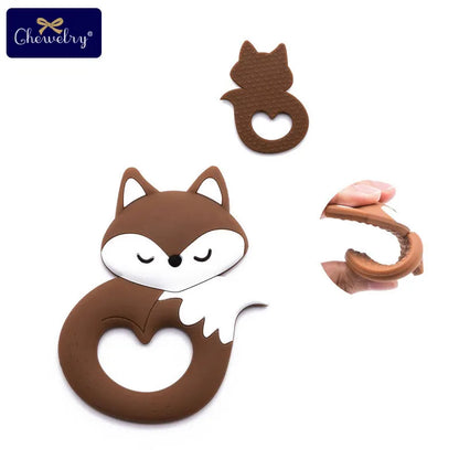1pcs Baby Silicone Teether Rodent Silicone Fox Pendant Baby Teether Rodent BPA Free Silicone Beads Chew Biter Children Goods Toy