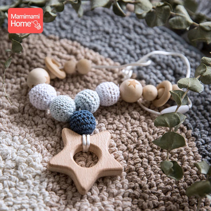 Mamihome 1pc Baby Wooden Teether Diy For Baby Nursing Necklace Beech Rodent Croche Smile Beads Ring Rattle Children'S Goods Toys