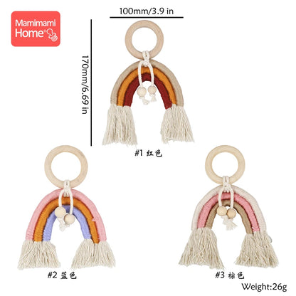 1pc Baby Teether Tassel Pacifier Chain Pendant Wooden Blank Ring Toys Gym Play Children'S Goods Newborn Nurse Gifts Wooden Beads