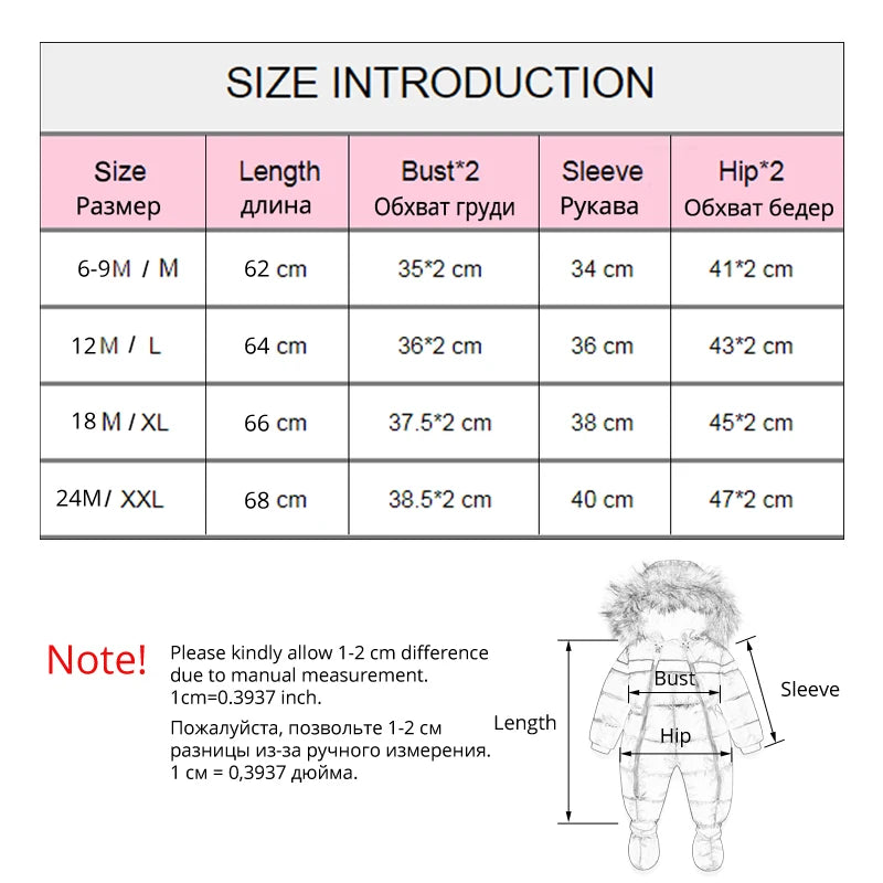 IYEAL Infant Boys Girl Snowsuit Outwear Newest Winter Children Baby Clothes Hooded Natural Fur Thicken Warm Rompers