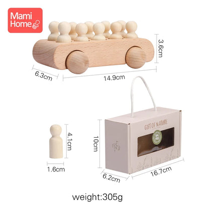 1Set Wooden Toys Beech Wood Car Educational Montessori Toys For Children Teething Baby Teethers Birthday Gift baby Baby Goods