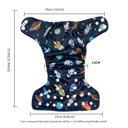 Pororo newborn diapers washable reusable waterproof diaper for newborns 0-3 months bamboo charcoal double inner gusset Baby item
