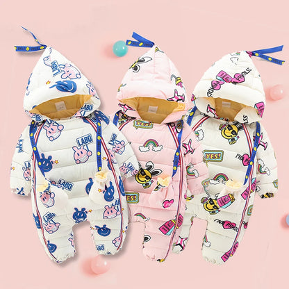 IYEAL NEWEST Warm Overalls Winter Children's Baby Duck Down Rompers Infant Boy Girl Thick Jumpsuit Baby Wear Kid Newborn Clothes