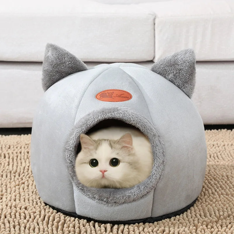 Cozy Winter Cat Bed Tent