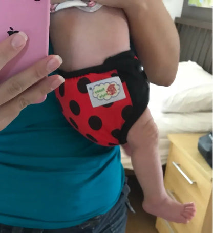 Happy Flute Newborn Cloth Diaper Cover Breathable Waterproof PUL Double Guessts Tiny NB Baby Diapers Fit 2-5kg