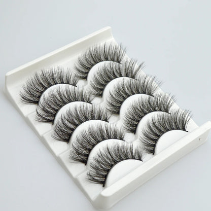 5pairs Natural false eyelashes with thick false eyelash extensions Reusable 3D false eyelashes makeup soft and easy to wear