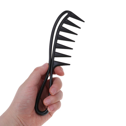 Handle Grip Large Tooth Curly Hair Comb Hair Styling Comb Men Hairdressing Wide Teeth Comb Gift