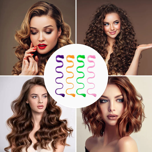 12pcs Set Magic Hair Curler Heatless Hair Rollers 25-65CM Wave Formers Hair Styling Accessories Hair Styling Tool Hair Rollers