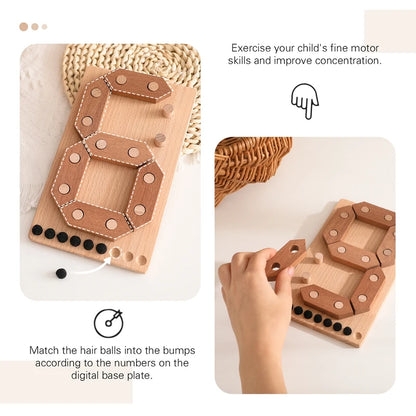 Montessori Wooden Puzzle Sensory Toy Math Number Shape Toy Counting Educational Toy 3D Puzzle Party Favors Hand Eye Develop Gift
