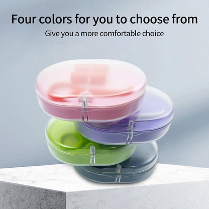 2 Layers Retainer Box Orthodontic Braces Storage Box With Mirror Aligner Remover Chewies Denture Cleaning Case Oral Hygiene Tool