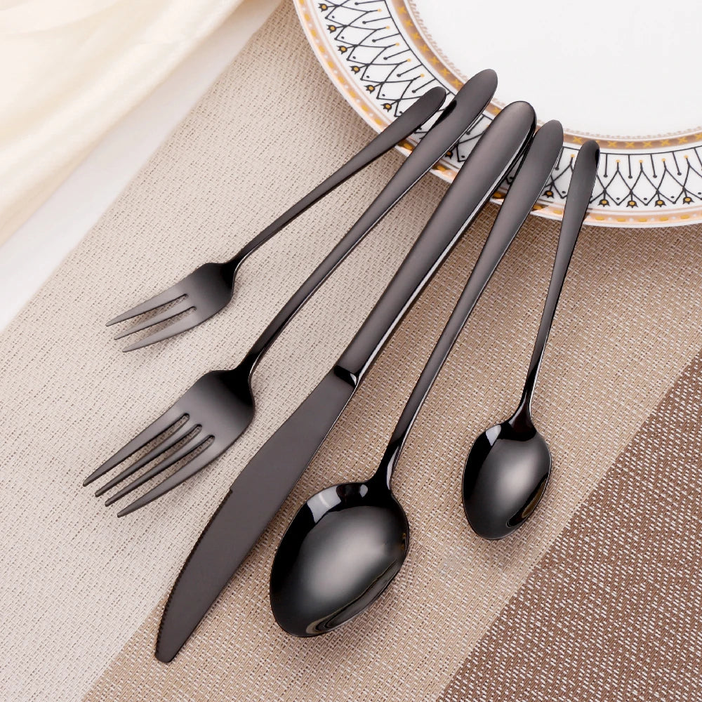 Black Stainless Steel Set | Best Tableware Cutlery Set 