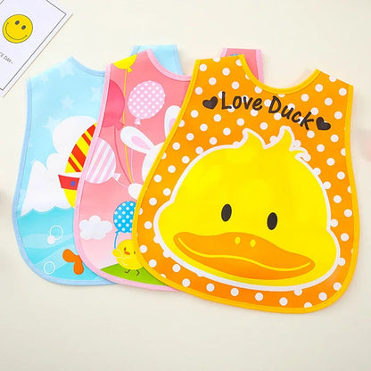 Baby Bib Removable Waterproof Saliva Rice Pocket Imitation Silicone Stereo Children Baby Feeding Cartoon