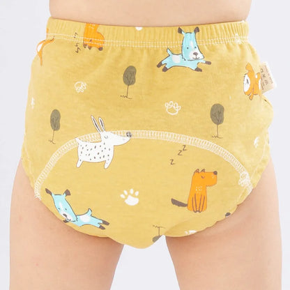 6 Layer Infant Nappies Child Learning Panties Newborn Cartoon Baby Cotton Training Reusable Washable Cloth Diaper Underwear Pant