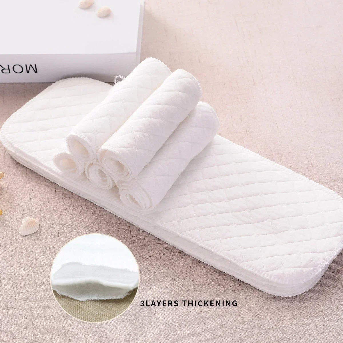 5/10Pcs Baby Diapers Reusable Washable Cotton Diaper Ecological Nappies Insert Cotton Cloth Breathable Absorbent Cloth Diapers