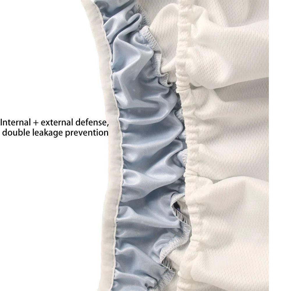Ice Silk Adult Cloth Disaper Waterproof Old Man's Diaper Pants Reusable Diapers Trouser Pocket Anti-leak Breathable Nappy Pads