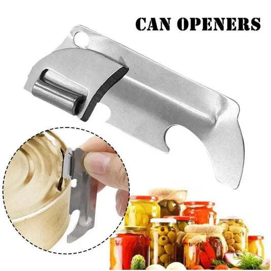 1pc Multifunction Can Opener Folding Mini Opener Safety Side Cut Manual Tin Polished Stainless Steel Opener Cans Kitchen Tools