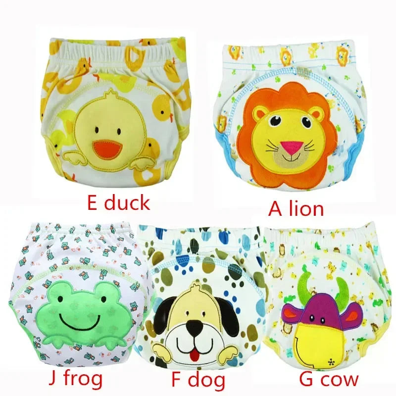 4 Pcs/Lot Baby Diapers Children Reusable Underwear Breathable Cover Cotton Training Pants Choose Design HTRX0015