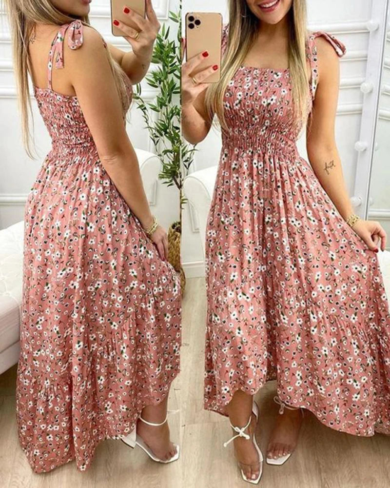 Floral Spaghetti Strap Maxi Dress