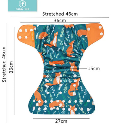 HappyFlute 4 Piece Set Hot Sale OS Pocket Diaper Adjustable&Reusable Absorbent Ecological Nappy Baby Cloth Diaper