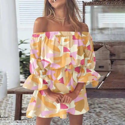 Boho Off-Shoulder Floral Mini Dress