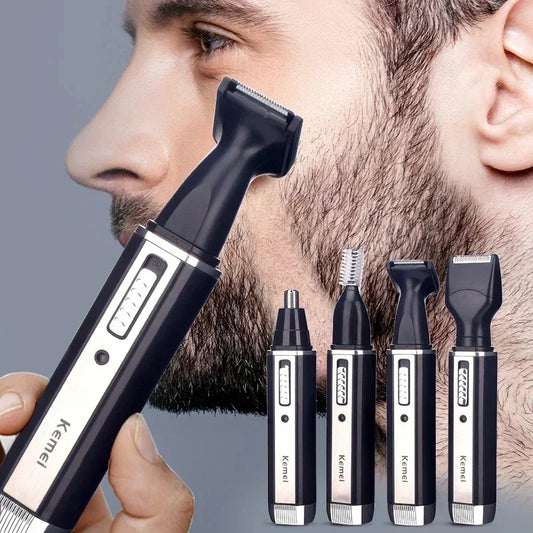 4 in 1 Rechargeable Men Electric Nose Ear Hair Trimmer Painless Women Trimming Sideburns Eyebrows Beard Hair Clipper Cut Shaver